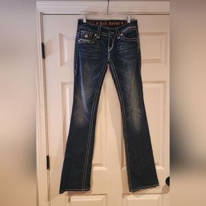 Rock Revival Jen boot rhinestone jeans size 28